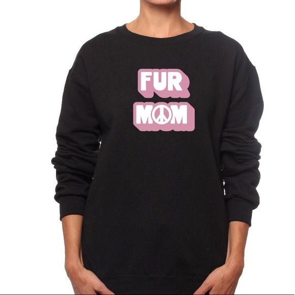 Women’s Dog Mom Sweater Crew Sweatshirt Fur Mom - Picture 1 of 2